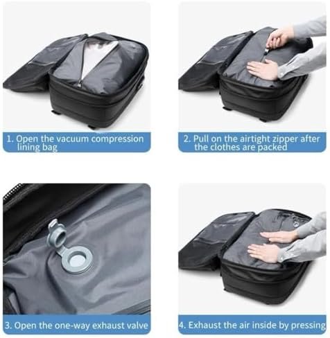 Vacpack Backpack, 60L Expandable Backpack with Vacuum Compression, Water Resistant, Anti Theft Vacpack Travel Vacuum Backpack (Black) - Image 4