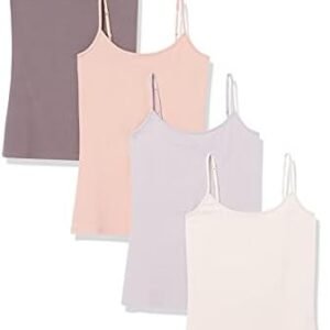 Amazon Essentials Women's Slim-Fit Camisole, Pack of 4