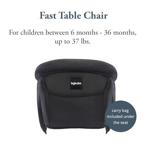 Inglesina Fast Table Chair, Black - Portable Baby High Chair - for Babies & Toddlers 6-36 Months - Collapsible Design - Fits Tables 0.8'' to 3.5'' Thick - Compact & Easy to Use - Travel Bag Included - Image 2