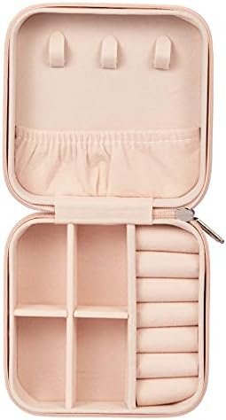 LETURE PU Leather Small Jewelry Box, Travel Portable Jewelry Case for Ring, Pendant, Earring, Necklace, Bracelet Organizer Storage Holder Boxes (Pink) - Image 6