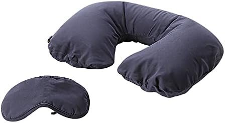 Inflatable Travel Neck Pillow and Eye Mask Sleep Set for Adults and Kids Travel Accessory for Relaxing Comfort Pain Relief for Flights and Car Rides Essential - Blue 223 - Image 6