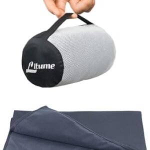 Travel Blanket Lightweight and Breathable, 67 x 48 Soft Airplane Blanket for Travelers, Foldable Camping Sheet with Stuff Sack for Train, Camp, Traveling (Velvet/Fleece)