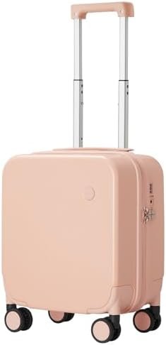 mixi 14 Inch Underseat Luggage Carry on Suitcase Free Boarding Personal Item Suitcases with Spinner Wheels Hardshell Lightweight PC for Short Travel, Pink