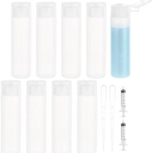 BENECREAT 10 Pack 18ml 0.6oz Small Travel Squeeze Bottles Refillable Makeup Foundation Container Travel Essentials Sample Bottles Travel Tubes for Toiletries, Shampoo Toner Cosmetic