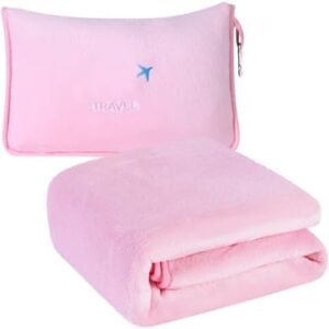 2 in 1 Travel Blanket with Neck Pillow Compact Sleeping Support Women 2024 Summer Winter Vacation Essentials European Mexico Costa Rica Bahamas Alaska Japan Italy Amazon Africa Hawaii Trip Must Haves