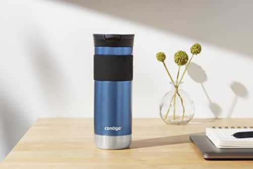 Contigo SNAPSEAL Insulated Stainless Steel Travel Mug with Grip, 20oz., Blue Corn Transparent Satin & Midnight Berry - Image 4