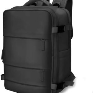 Large 40L Travel Backpack – Airline & Flight Approved Carry-On Luggage, Waterproof, Durable & Lightweight Design for College, Outdoor Sports & Weekend Getaways – Black