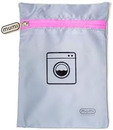 MUMI Travel Laundry Bag – Moisture & Smell-Proof Wash Bag with Folding Hanger & Outer Pouch | Large Washable Bags for Suitcase, Gym & Packing | Clothes Organizer for Trips & Storage - Pink