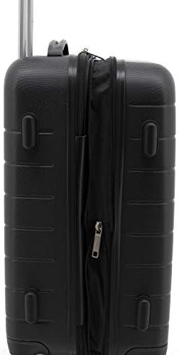 Wrangler Smart Luggage Set with Cup Holder and USB Port, Black, 20-Inch Carry-On - Image 3