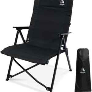 Folding Camping Chair - Portable Lightweight Design, 300lbs Heavy-Duty Capacity, Compact Foldable Outdoor Chair for Adults, Beach, Picnic, Concert & Travel(Black)