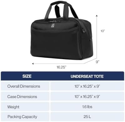 Travelpro Crew Classic Lightweight Softside Luggage, Underseat Travel Tote Bag, Men and Women, Black - Image 5