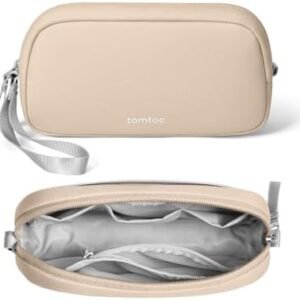 tomtoc Electronics Organizer Travel Case, Water Resistant Travel Bag Cable Organizer for Essentials, Tech Pouch Accessories Carry Storage for Cord, Phone, Cables, Airpods, USB Flash Drive, Daily Items