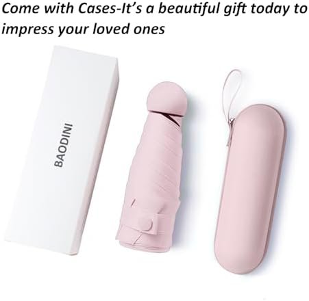 BAODINI Travel Mini Umbrella for Purse With Case Small Compact UV Sun Protection Sun Lightweight Tiny Pocket Umbrella for Women Girls and Men - Image 7