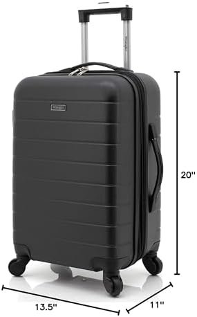 Wrangler Smart Luggage Set with Cup Holder and USB Port, Black, 20-Inch Carry-On - Image 7