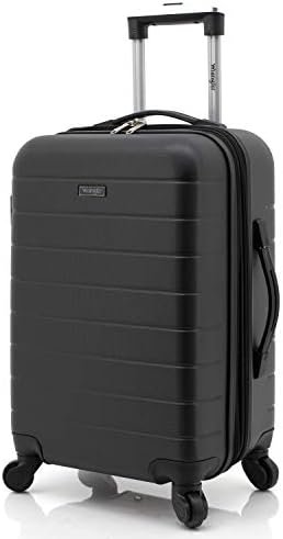 Wrangler Smart Luggage Set with Cup Holder and USB Port, Black, 20-Inch Carry-On - Image 4