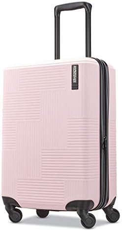 American Tourister Stratum XLT Expandable Hardside Luggage with Spinner Wheels, Pink Blush, Carry-On 21-Inch