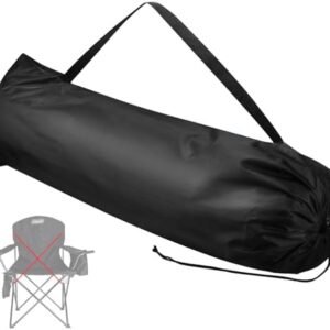Large Camping Chair Replacement Bag for Coleman Camp Chairs, Folding Camp Chair Carrying Bag, Portable Outdoor Beach Camping Travel Chair Bag 37.2 inches, Black
