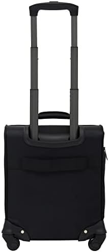 Wrangler 4-Wheel Spinner Luggage with Side USB Port, Black, 17-Inch Underseat Carry-On - Image 4