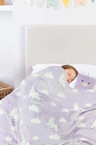 3-in-1 Kids Travel Pillow and Blanket Set, Snuggle Pillow in 12"X15", Plush Throw Blanket for Kids in 40"X60",Unicorn Gifts for Girls, Perfect for Travel, Camping, Home and Office - Image 4