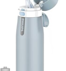 Philips Water GoZero Everyday Insulated Stainless Steel Water Bottle with Philips Everyday Tap Water Filter BPA Free Transform Tap Water into Healthy Tastier Water Keep Drink Hot/Cold, 18.6 oz/32 oz