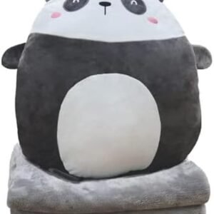 Hofun4U Panda Plush Pillow 16 Inch, Blanket in Cute Plush Pillow, Panda Stuffed Animal, Girls Boys Gifts for Birthday Christmas, Travel