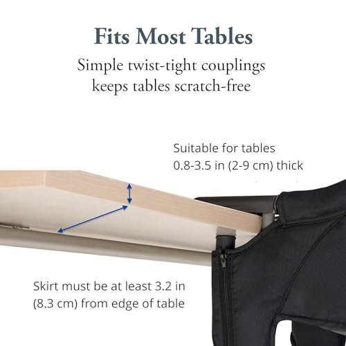Inglesina Fast Table Chair, Black - Portable Baby High Chair - for Babies & Toddlers 6-36 Months - Collapsible Design - Fits Tables 0.8'' to 3.5'' Thick - Compact & Easy to Use - Travel Bag Included - Image 5
