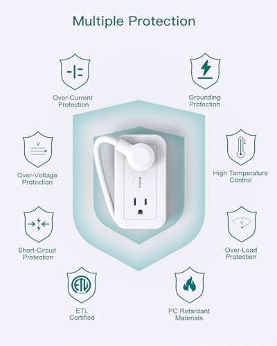 Travel Power Strip with USB Ports, Addtam 4 Outlets 3 USB(2 USB C) with 4FT Wrapped Flat Plug Power Strip, Short Small Extension Cord for Travel Cruise Ship Essentials, White - Image 6
