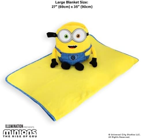Roamwild Universal Despicable Me Bob Minions Kids Travel Pillow and Travel Blanket Set – Soft Plush Armrest Buddy Transforms Any Armrest Into a Comfy Childs Pillow for Travelling - Image 8