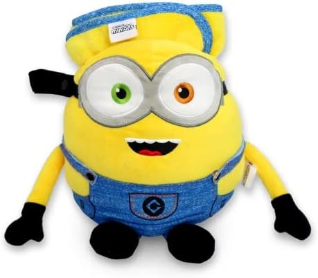 Roamwild Universal Despicable Me Bob Minions Kids Travel Pillow and Travel Blanket Set – Soft Plush Armrest Buddy Transforms Any Armrest Into a Comfy Childs Pillow for Travelling - Image 7