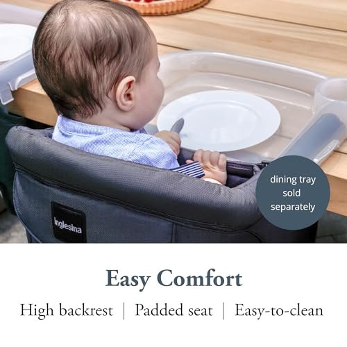 Inglesina Fast Table Chair, Black - Portable Baby High Chair - for Babies & Toddlers 6-36 Months - Collapsible Design - Fits Tables 0.8'' to 3.5'' Thick - Compact & Easy to Use - Travel Bag Included - Image 4
