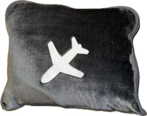 Travel Blanket Converts to Pillow, Folds & Zips into Pillow for Convenience (Gray)