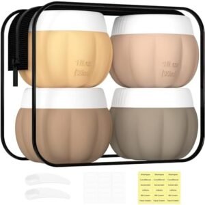Redfly Travel Containers for Toiletries, TSA Approved Travel Size Containers, Silicone Jars for Creams, Leak-proof Essentials with Lid for Cosmetic