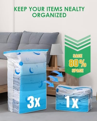 Vacuum Storage Bags for Travel, Combo 25 Pack Vacuum Sealed Bags with 1500mAh Portable Rechargeable Electric Pump for Clothes, Pillows, Comforters, Luggage, Backpack, Travel Essentials - Image 7