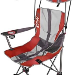 Kelsyus Original Foldable Canopy Chair for Camping, Tailgates, and Outdoor Events, Grey/Red