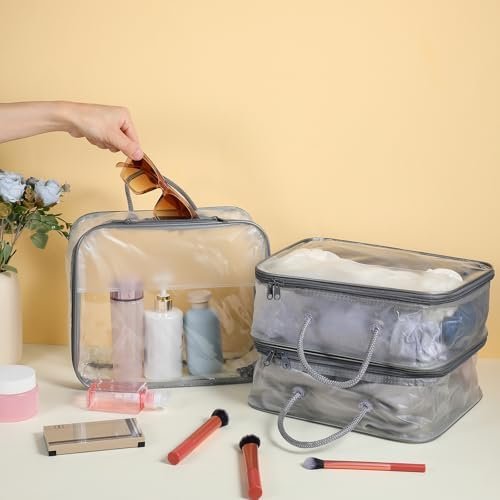 8 Pcs Clear Clothes Storage Bags, Large Clear Travel Packing Cube, Plastic Blanket Storage Bags, Foldable Moving Bags with Zipper for Bedding, Linen, Blankets, Comforters, Clothing & Toys - Image 5