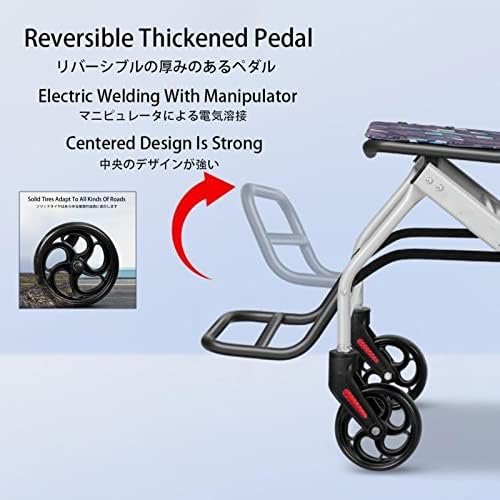 Ultralight Transport Wheelchair, Folding Portable Boarding Travelling Wheelchair with Hand Brake, Wheelchairs for Adults,Folding Wheelchairs (19.3X31.9X34.6 inches) - Image 3