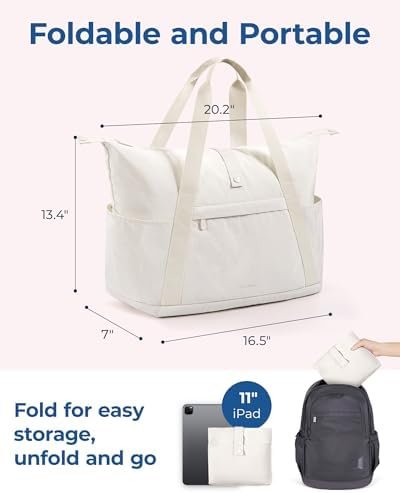 BAGSMART For Spirit Airlines Personal Item Bag, 23L Foldable Weekender Bags for Women Gym Tote Overnight Bag for Travel - Image 6