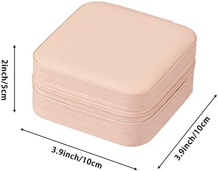 LETURE PU Leather Small Jewelry Box, Travel Portable Jewelry Case for Ring, Pendant, Earring, Necklace, Bracelet Organizer Storage Holder Boxes (Pink) - Image 5