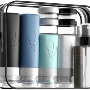 INSFIT Silicone Travel Bottles Set, 17 Pack Travel Size Toiletries, Leakproof Travel Bottles for Toiletries, Travel Accessories for Women, Airplane Travel Essentials, Travel Containers for Toiletries