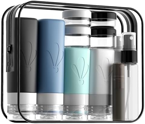 INSFIT Silicone Travel Bottles Set, 17 Pack Travel Size Toiletries, Leakproof Travel Bottles for Toiletries, Travel Accessories for Women, Airplane Travel Essentials, Travel Containers for Toiletries