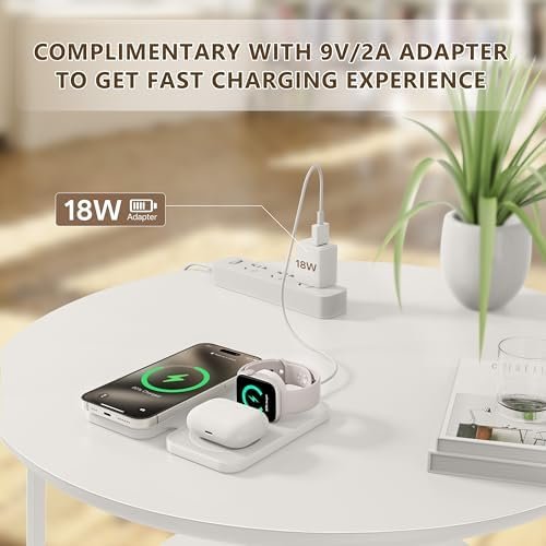 2025 Latest Magnetic Wireless Charger for iPhone: 3 in 1 Travel Charging Station Devices for iPhone 16 15 14 13 12 Pro Max Plus-Foldable Charging Pad for Apple Watch Series & Air pods4 3 2 Pro - Image 5