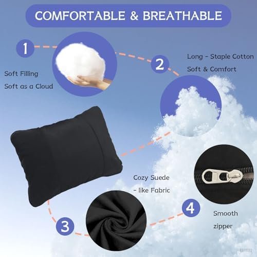 Portable Travel Pillow and Blanket, Cozy Compact Pillow and Blanket 2 in 1 for Travel Airplane or Car, Small Portable Blanket fit for Men Women - Image 2