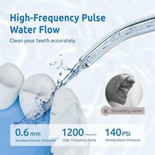 Water Flosser [Mini Cordless Portable] Oral Irrigator Water Teeth Cleaner Pick, Telescopic Water Tank, 3 Modes & IPX7 Waterproof, Home & Travel Water Flossers for Teeth, Braces Bridges Care - Image 3