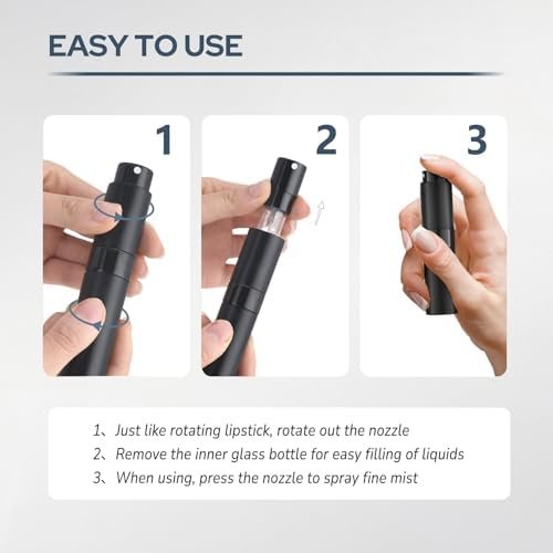 Perfume Atomizer Travel Bottle Refillable: Cologne Sprayer Portable for Men - Mini Spray Empty for Refill - 8ml Small Size Blue - Image 5