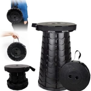 Upgraded Portable Folding Stool, Height Adjustable, Lightweight Yet Sturdy, Extendable Camping Chairs or Travel Footrest - Can Withstand at leasty 400 lbs.