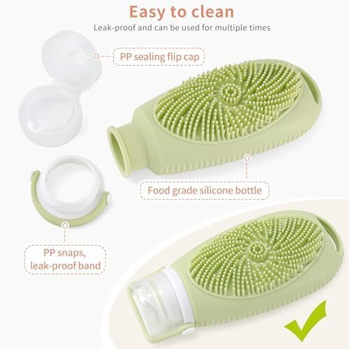Silicone Travel Bottles for Toiletries, Leak Proof Silicone Squeezable Toiletry Containers Refillable Travel Liquid Bottles for Toiletries, Conditioner, Shampoo, Lotion & Body Wash 3.4 OZ 4 Pack - Image 6