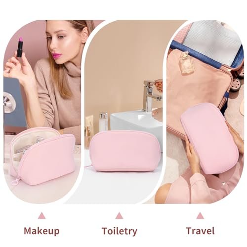 Small Makeup Bag Travel Toiletry Bag - Puffy Padded Make Up Bags for Women, Cute Cosmetic Organizer Case with Wide-Open, Quilted Pouch Purse for Essentials, Accessories, Brushes (Pink, Small) - Image 7