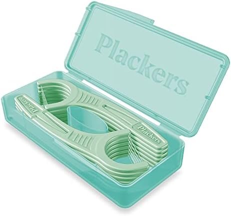 Plackers Micro Mint Dental Floss Picks with Travel Case, 12 Count (Color May vary) - Image 2