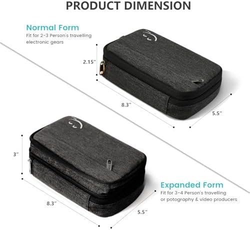 Travelkin Cord Organizer Travel, Electronic Organizer Travel Case, Cable Organizer Bag For Cords,Chargers Phone, Sd Card,Usbs (Black) - Image 2