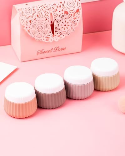 Travel Containers for Toiletries 4 Pack, TSA Approved Travel Size Toiletries, Travel Size Containers, With Clear Bag Leak Proof Silicone Jars, Travel Essentials Creams Jars Carrying Small Items - Image 4